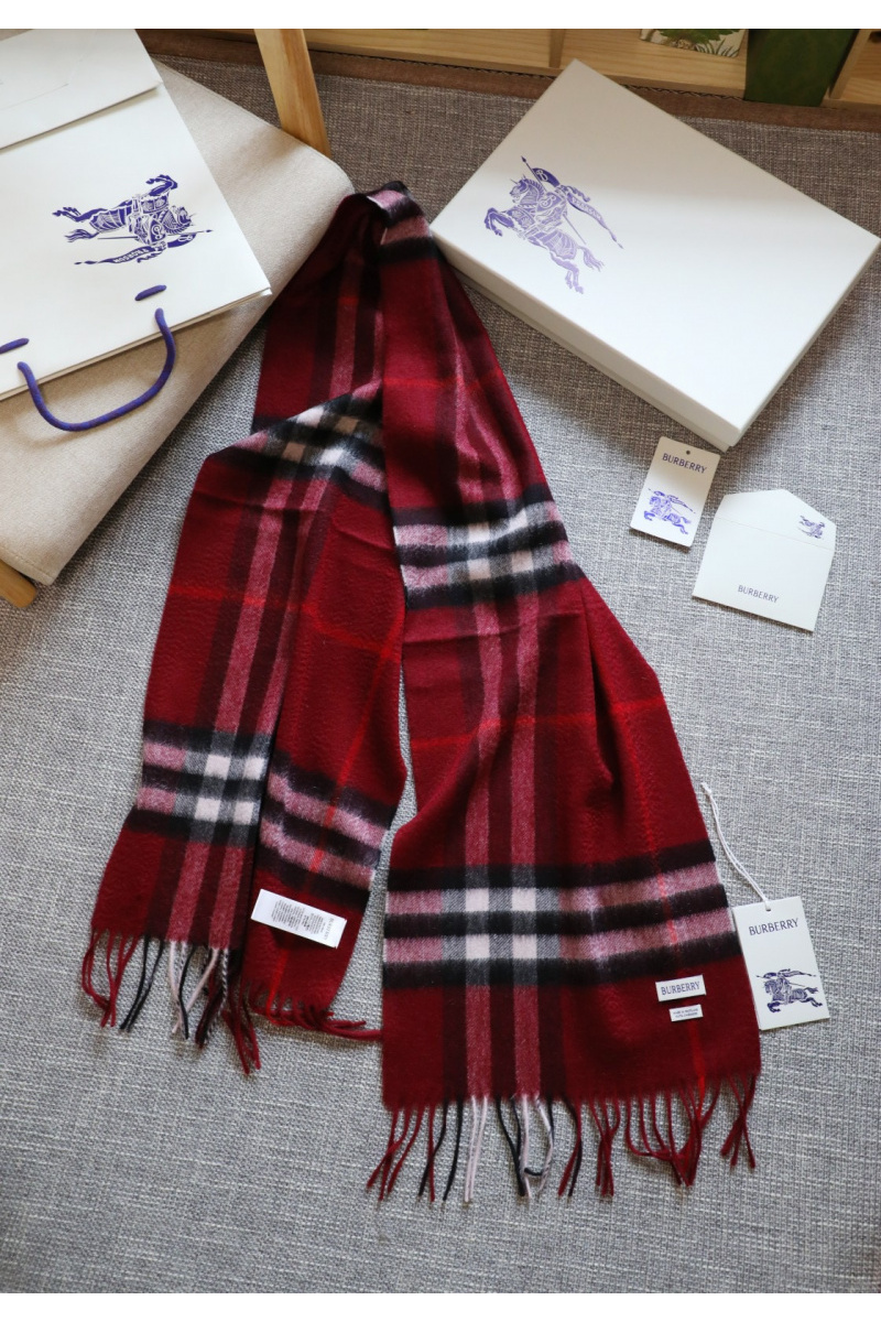 Burberry Шарф two-tone Check premium 168x30 см - Burgundy