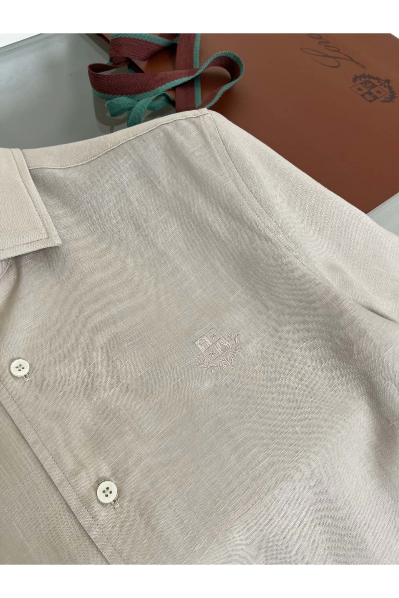 Loro Piana Мужская бежевая рубашка premium