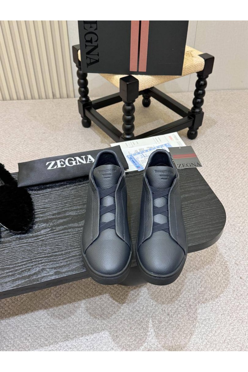 Zegna Кроссовки с мехом Triple Stitch high-top