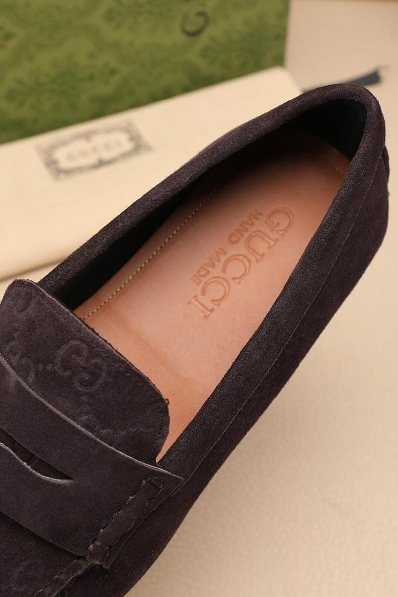 Gucci Мужские замшевые мокасины GG monogram
