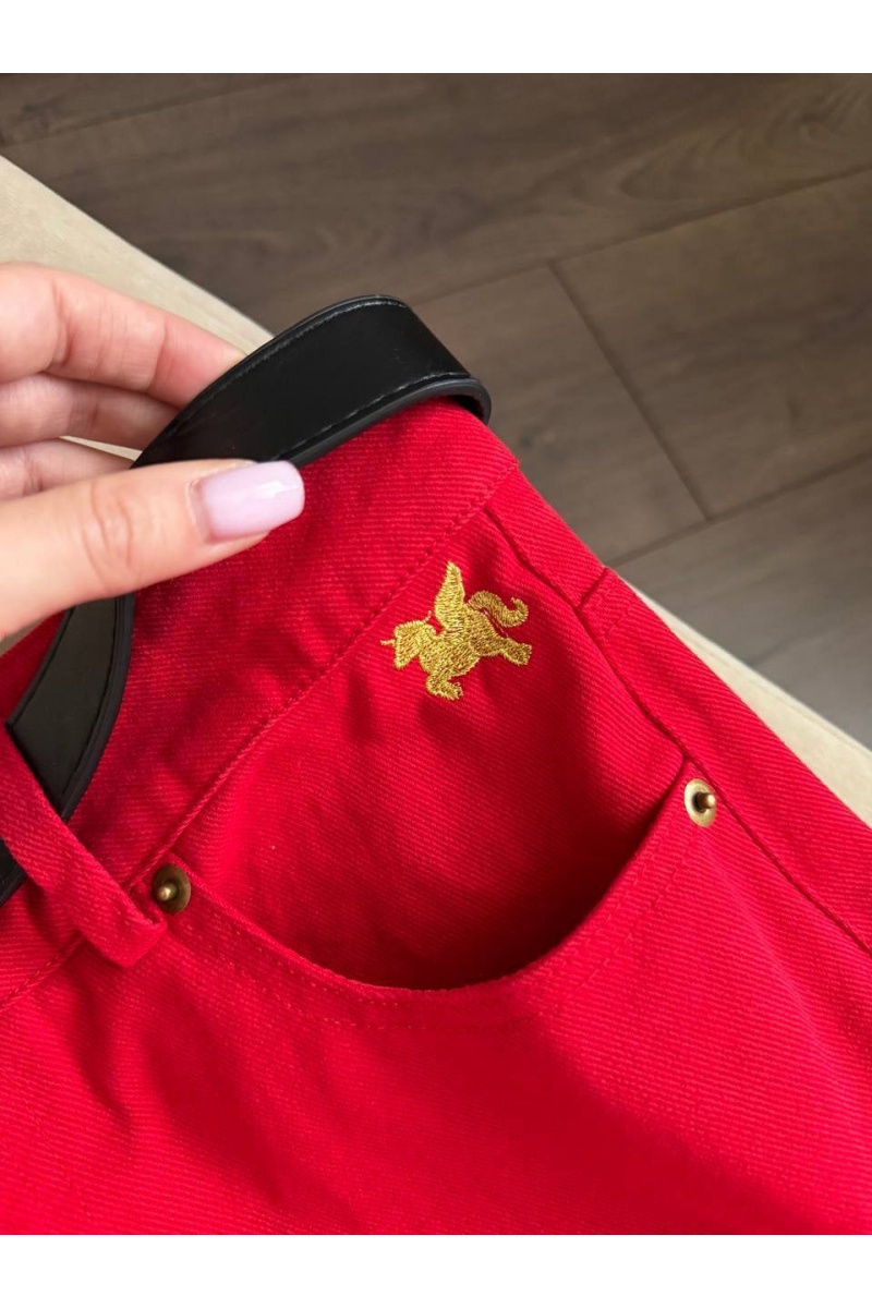 Hermes Красные женские джинсы premium