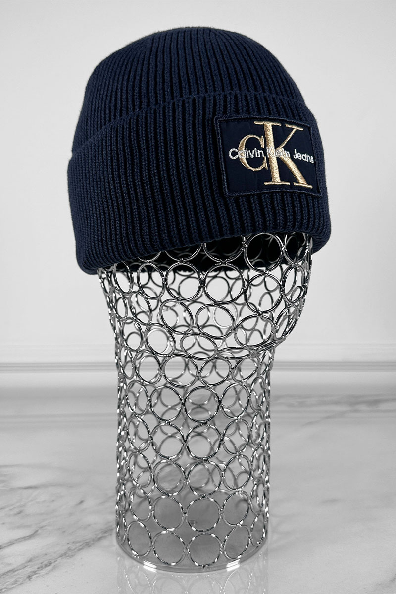 Calvin Klein Синяя шапка monologo patch 