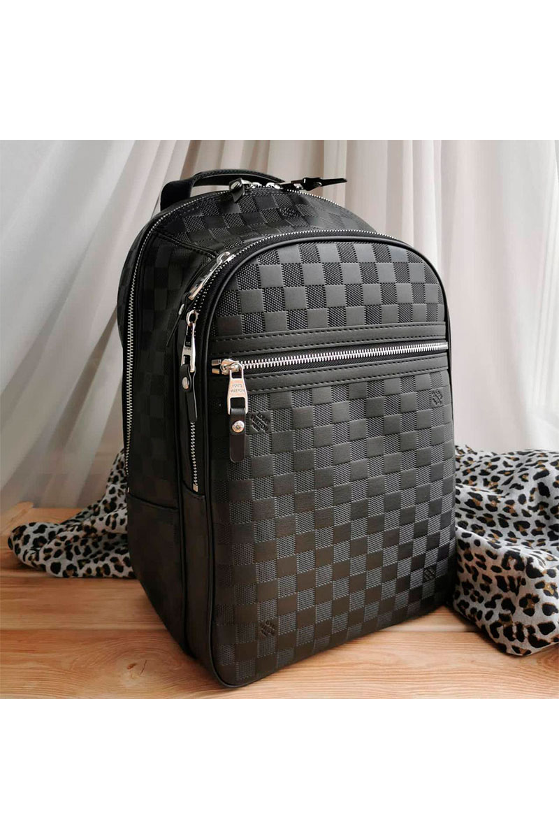 Lоuis Vuittоn Кожаный рюкзак Michael Damier Infini 28x45x18 см