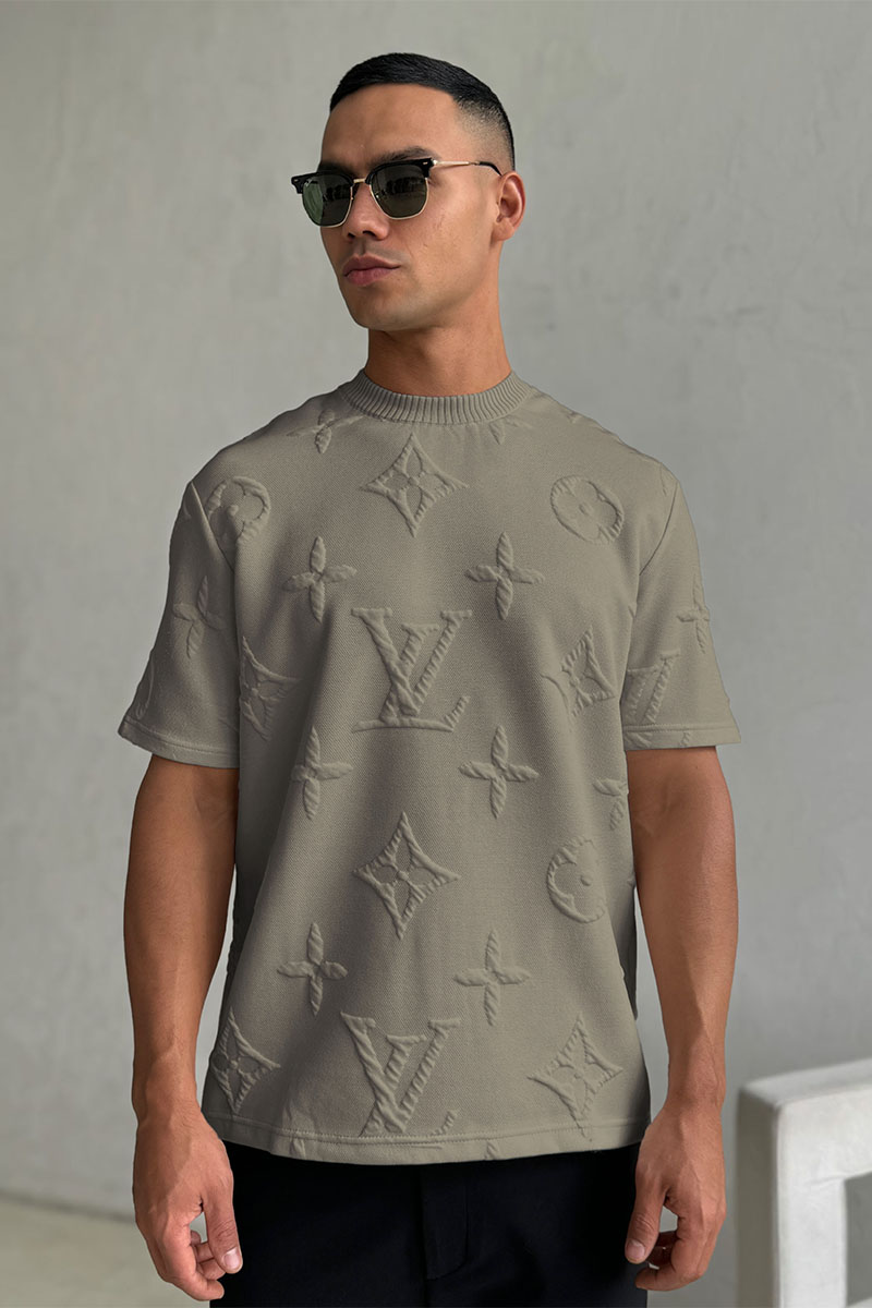 Lоuis Vuittоn Оверсайз футболка Embossed Monogram - Beige