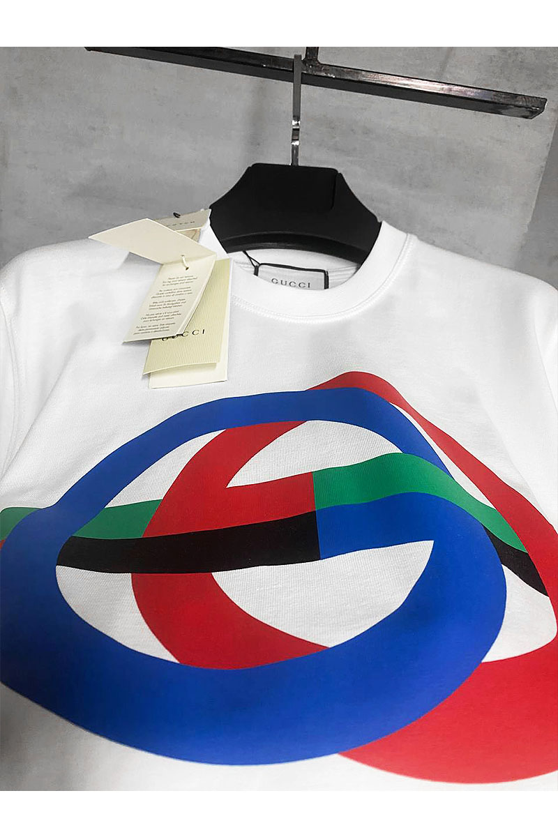 Gucci Мужская футболка белого цвета GG print