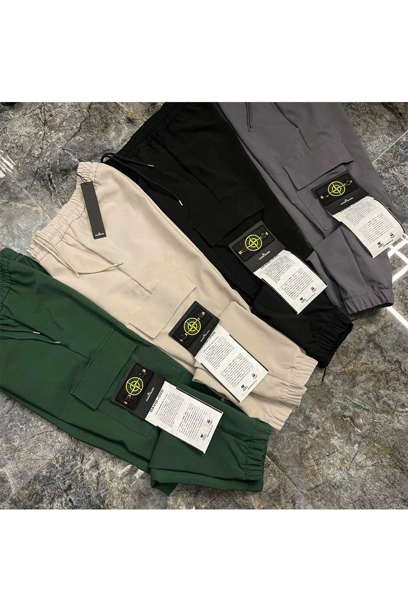 Stone Island Мужские серые штаны compass-patch
