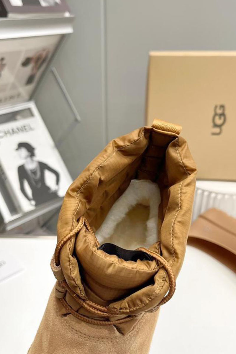 UGG Ботинки с мехом Classic Mini Lace-Up - Chestnut