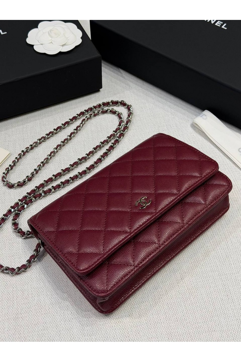 Chаnеl Кожаная сумка Wallet on Chain premium 19x12x4 см