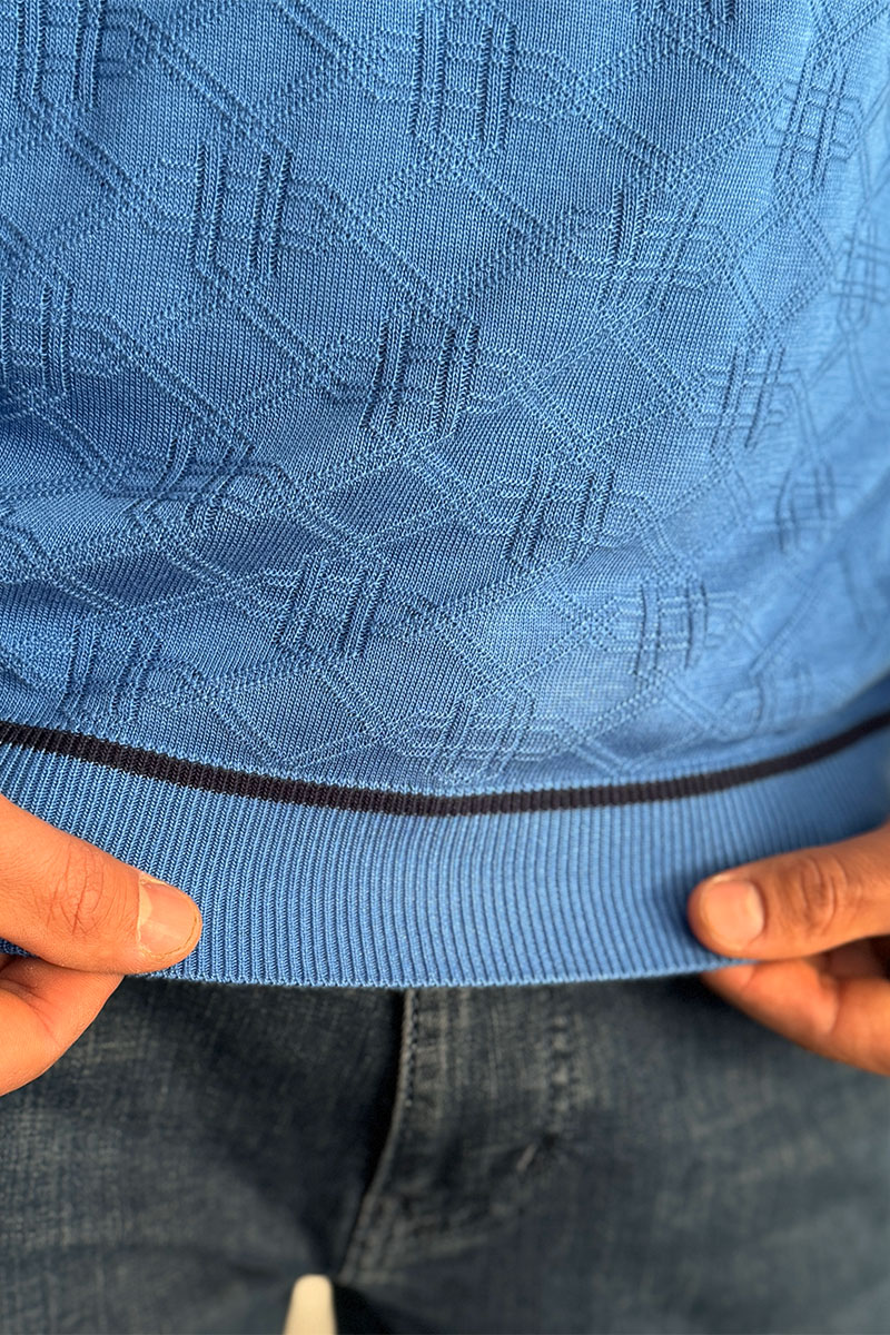 Stеfаnо Riссi Синее поло с длинным рукавом zip-up