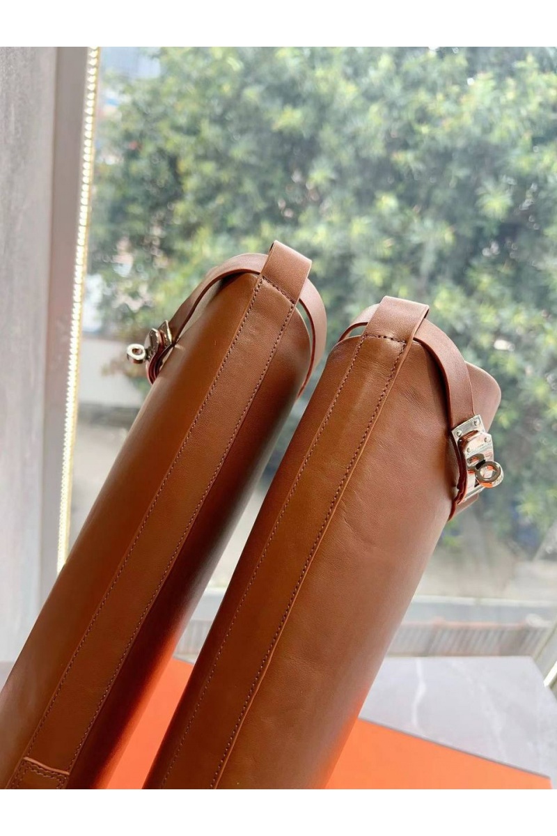 Hermes Женские кожаные сапоги Premium - Brown