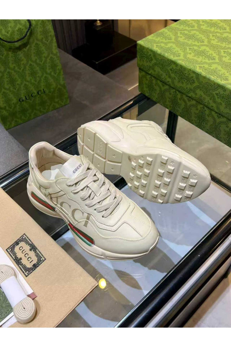 Gucci Женские кожаные кроссовки Rhyton premium