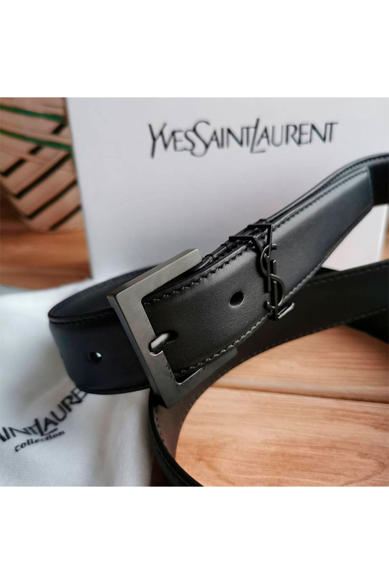 Yves Saint Laurent Кожаный ремень Cassandre (ширина 3 см, длина 80 / 85 см)