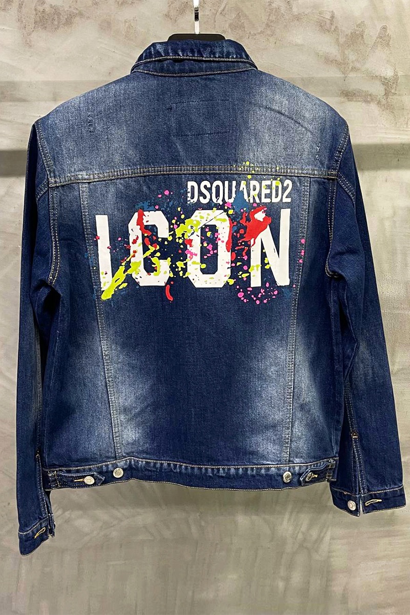 Dsquared2 Синяя джинсовая куртка Icon Splatter logo-print