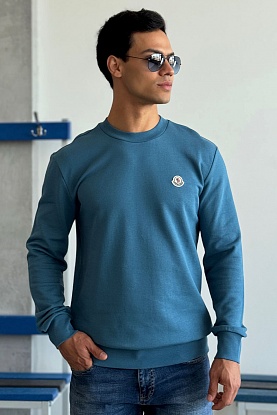 Свитшот голубого цвета logo-patch