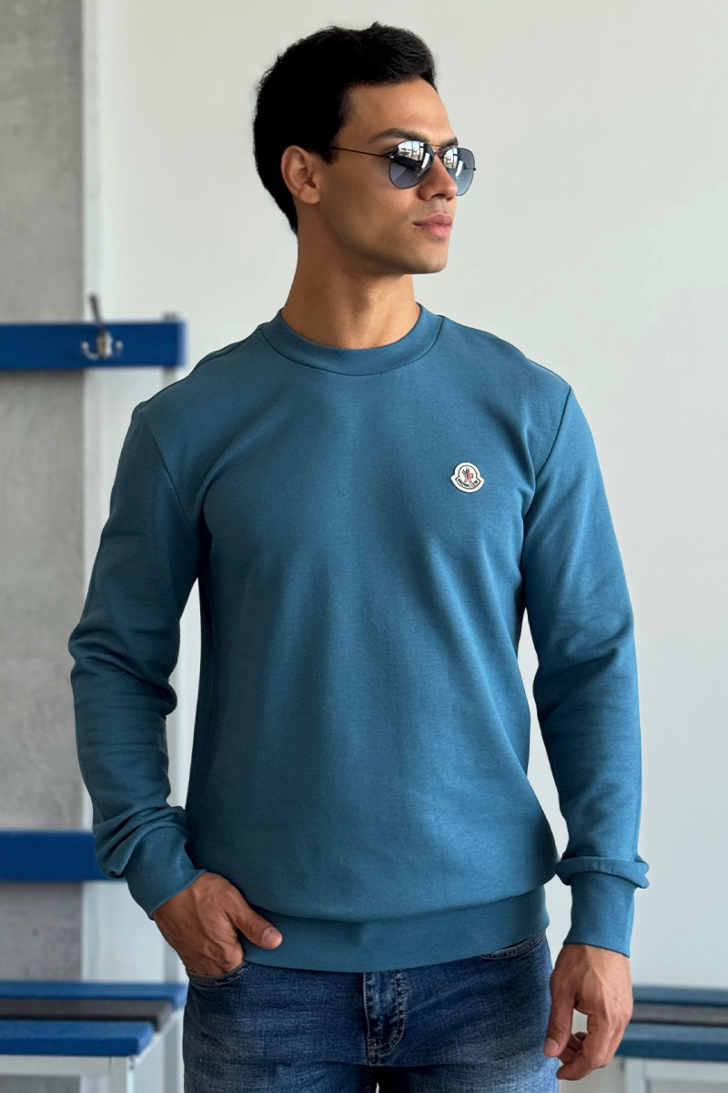 Moncler Свитшот голубого цвета logo-patch