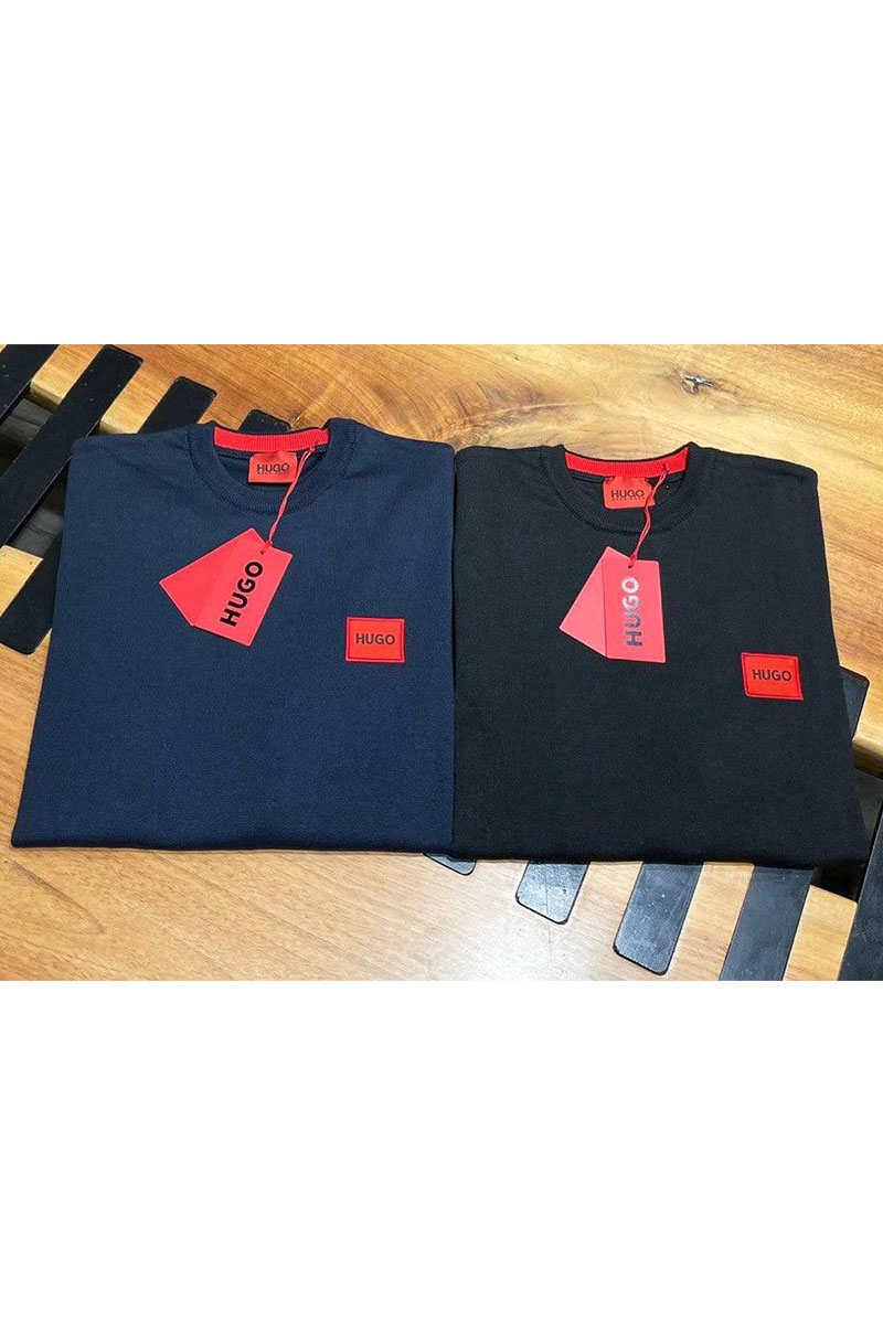 Hugо Воss Чёрный мужской джемпер red logo label