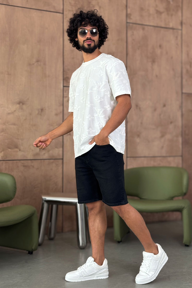 Hugо Воss Чёрные джинсовые шорты  relaxed fit