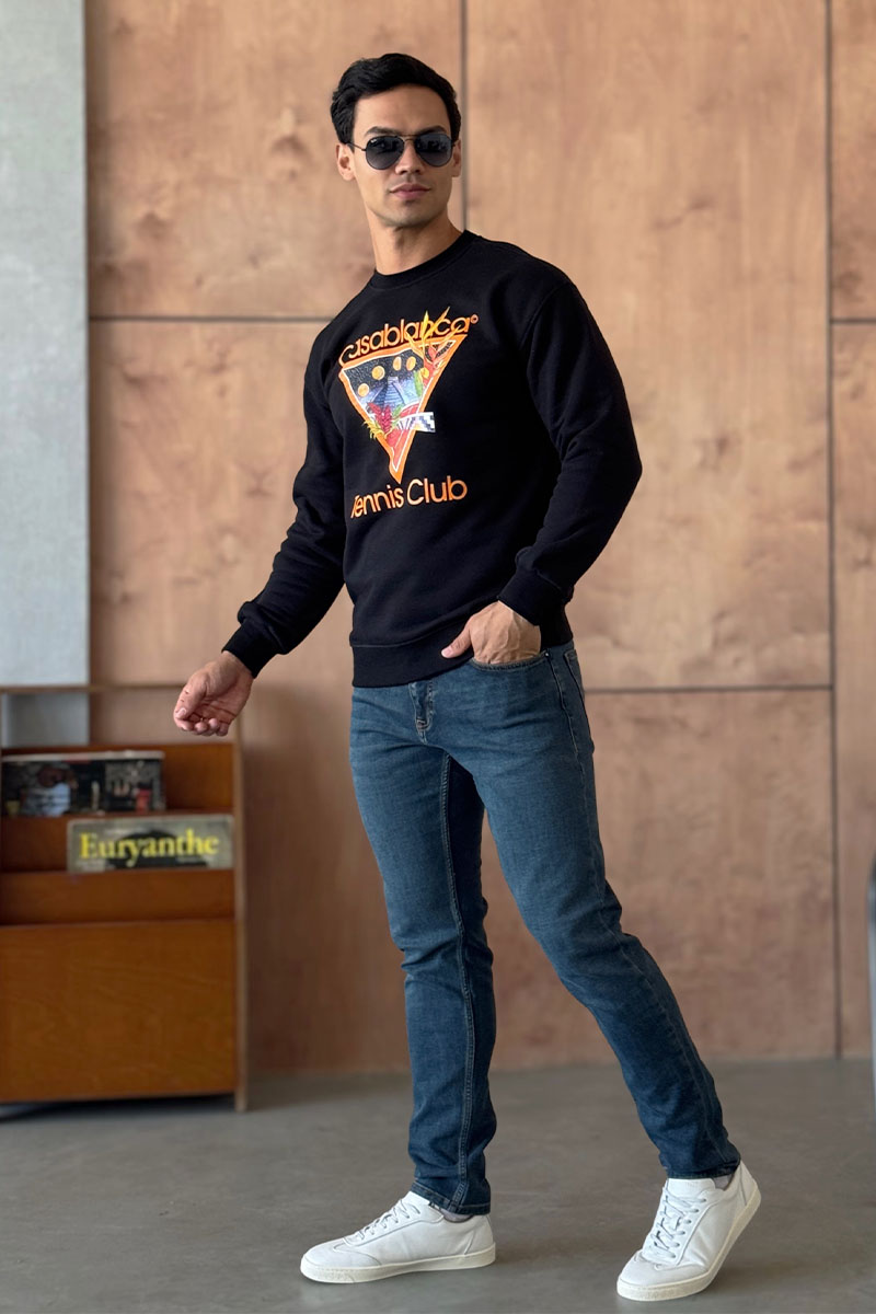 Casablanca Чёрный свитшот tennis club 