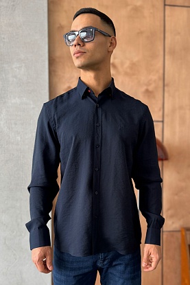 Мужская рубашка H embroidered - Navy 