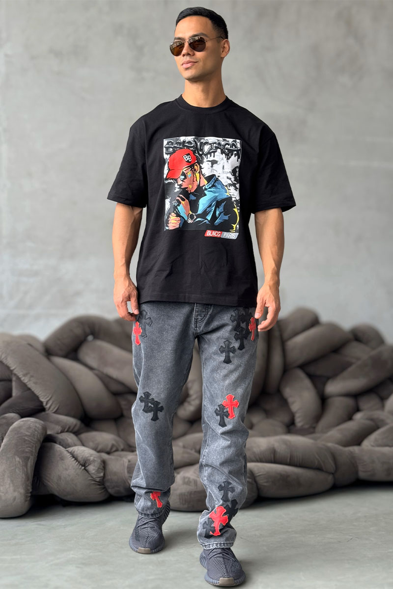 Balenciaga Чёрная оверсайз футболка