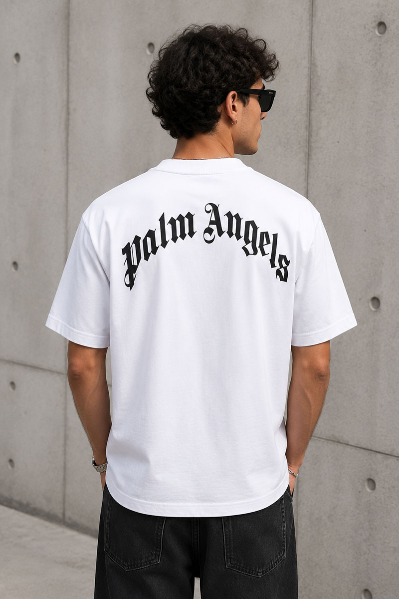 Palm Angels Белая оверсайз футболка Leopard Bear