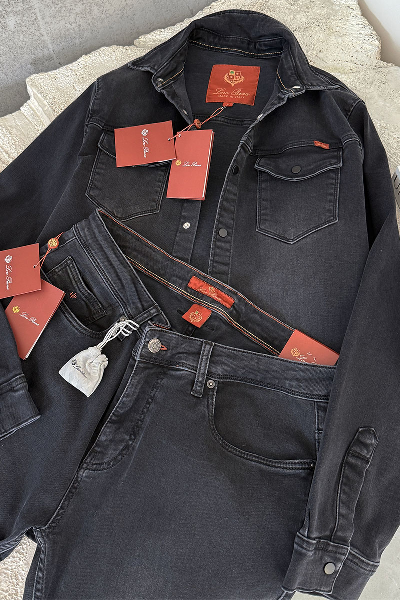 Loro Piana Мужские джинсы чёрного цвета 
