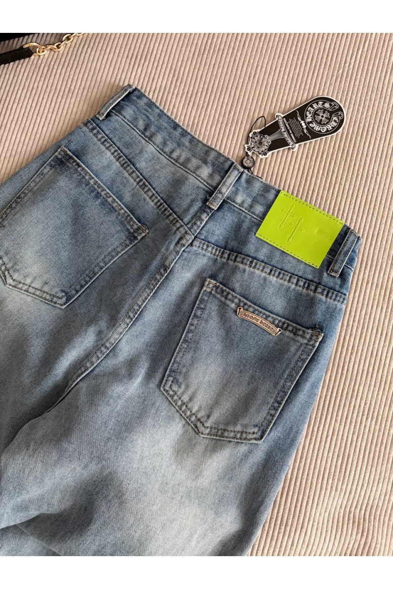 Chrome Hearts Синие женские джинсы premium