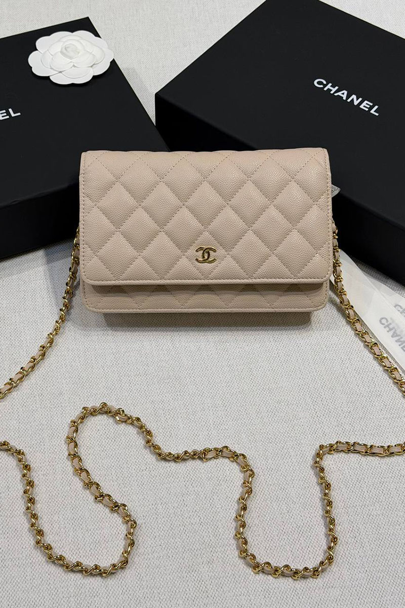 Chаnеl Кожаная сумка Wallet on Chain premium 19x12x4 см