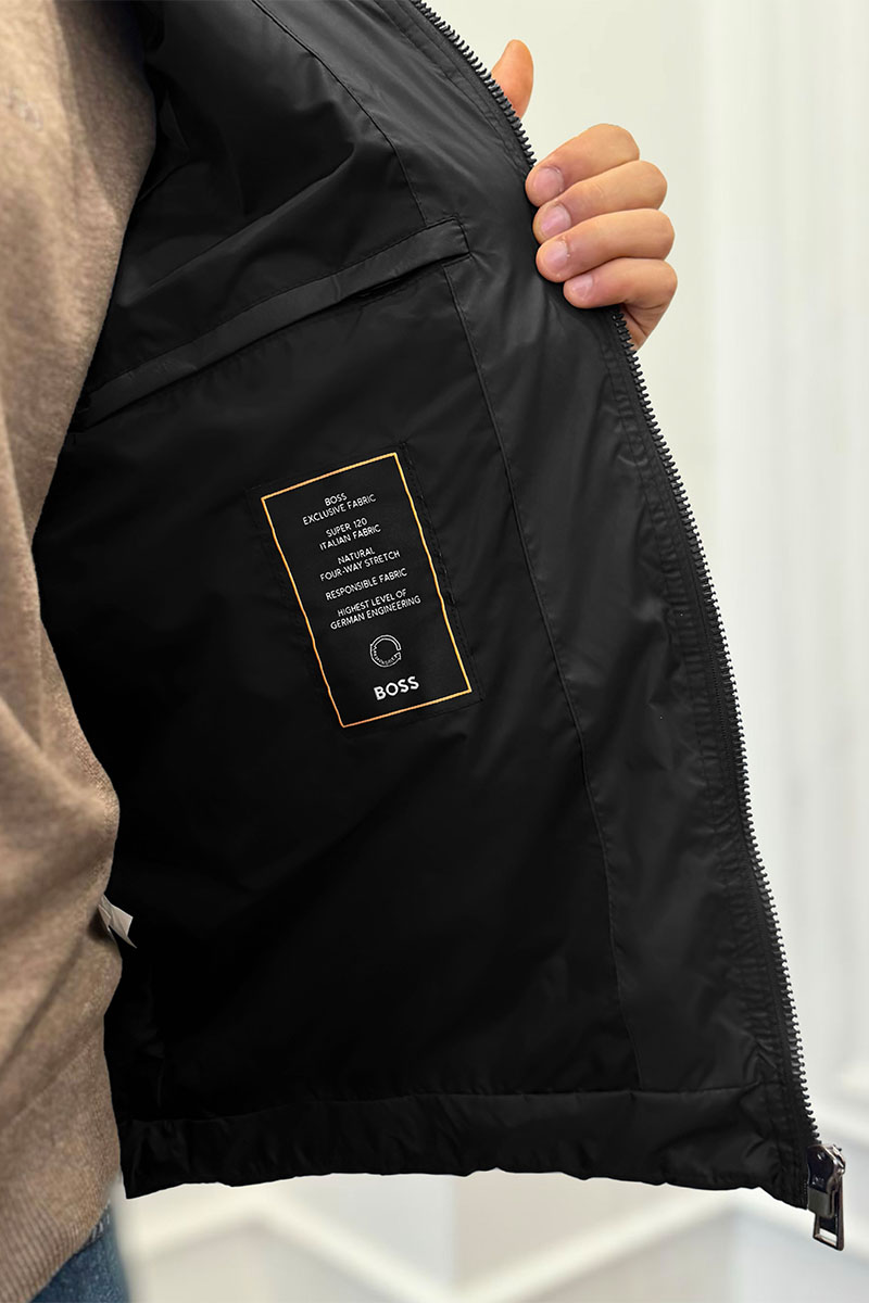 Hugо Воss Мужской чёрный жилет logo-patch