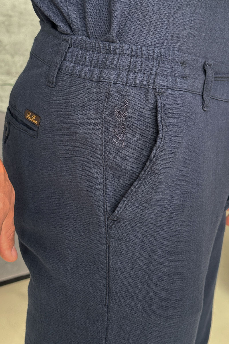 Loro Piana Мужские брюки тёмно-синего цвета