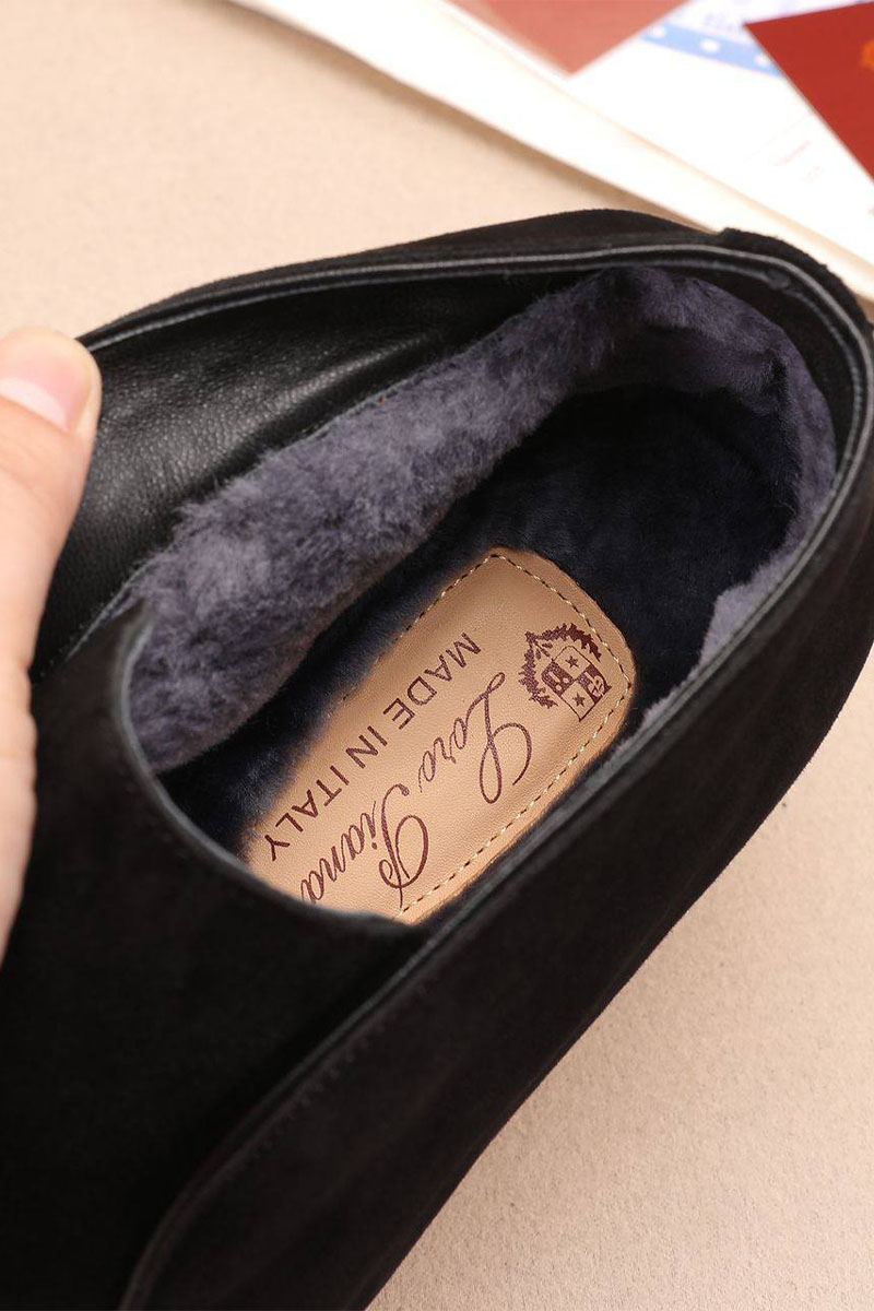 Loro Piana Замшевые лоферы с мехом Open Walk - Black