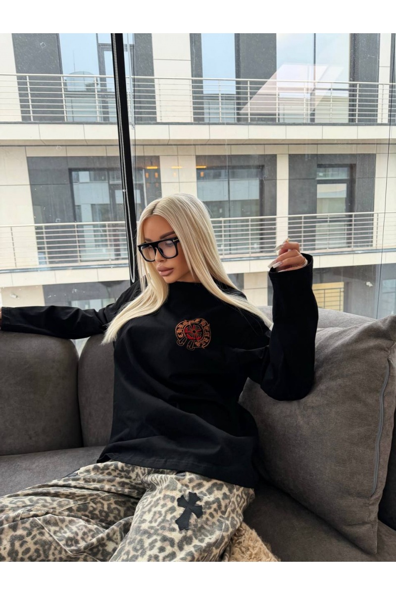 Chrome Hearts Женский трикотажный лонгслив Premium - Black