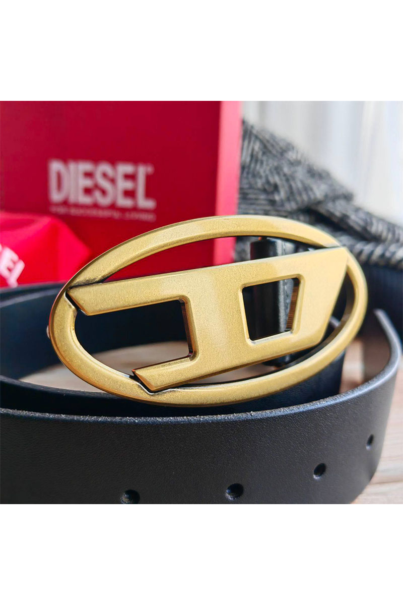 Diesel Кожаный ремень D-buckle (ширина 4 см)