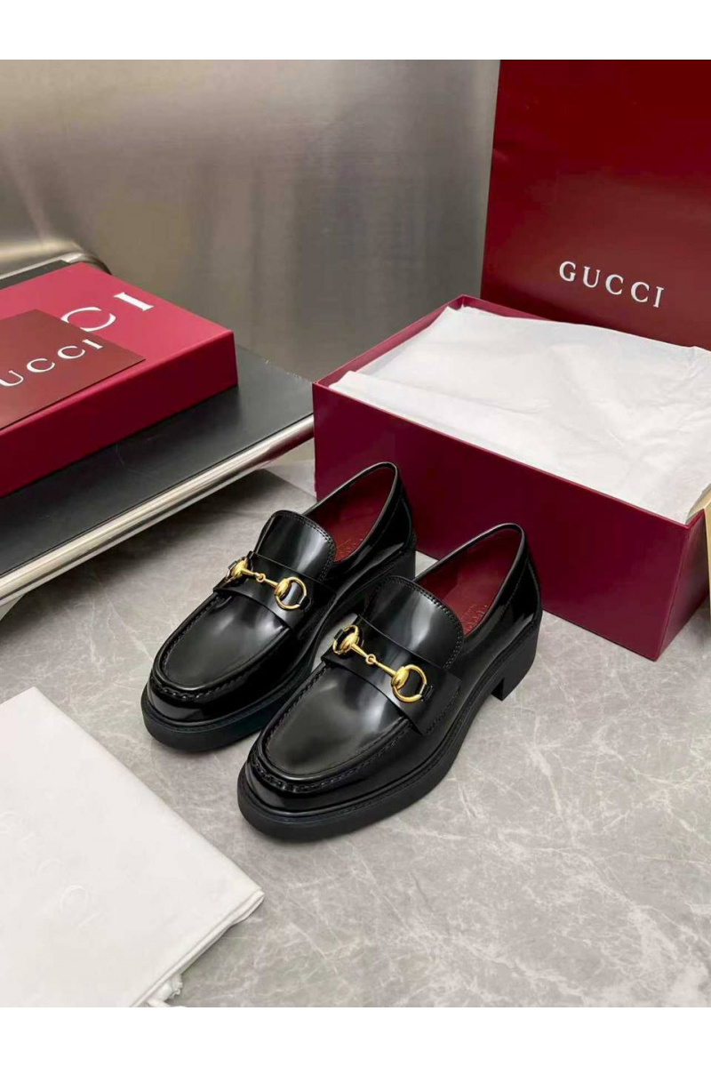 Gucci Женские кожаные лоферы Horsebit premium