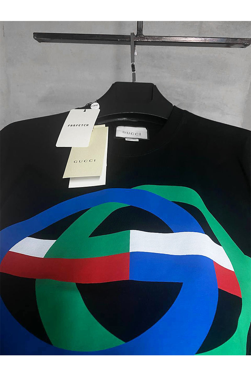 Gucci Мужская футболка чёрного цвета GG print