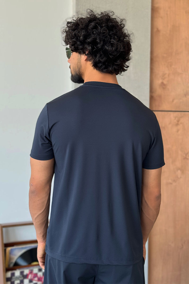 Kiton Мужская тёмно-синяя футболка 