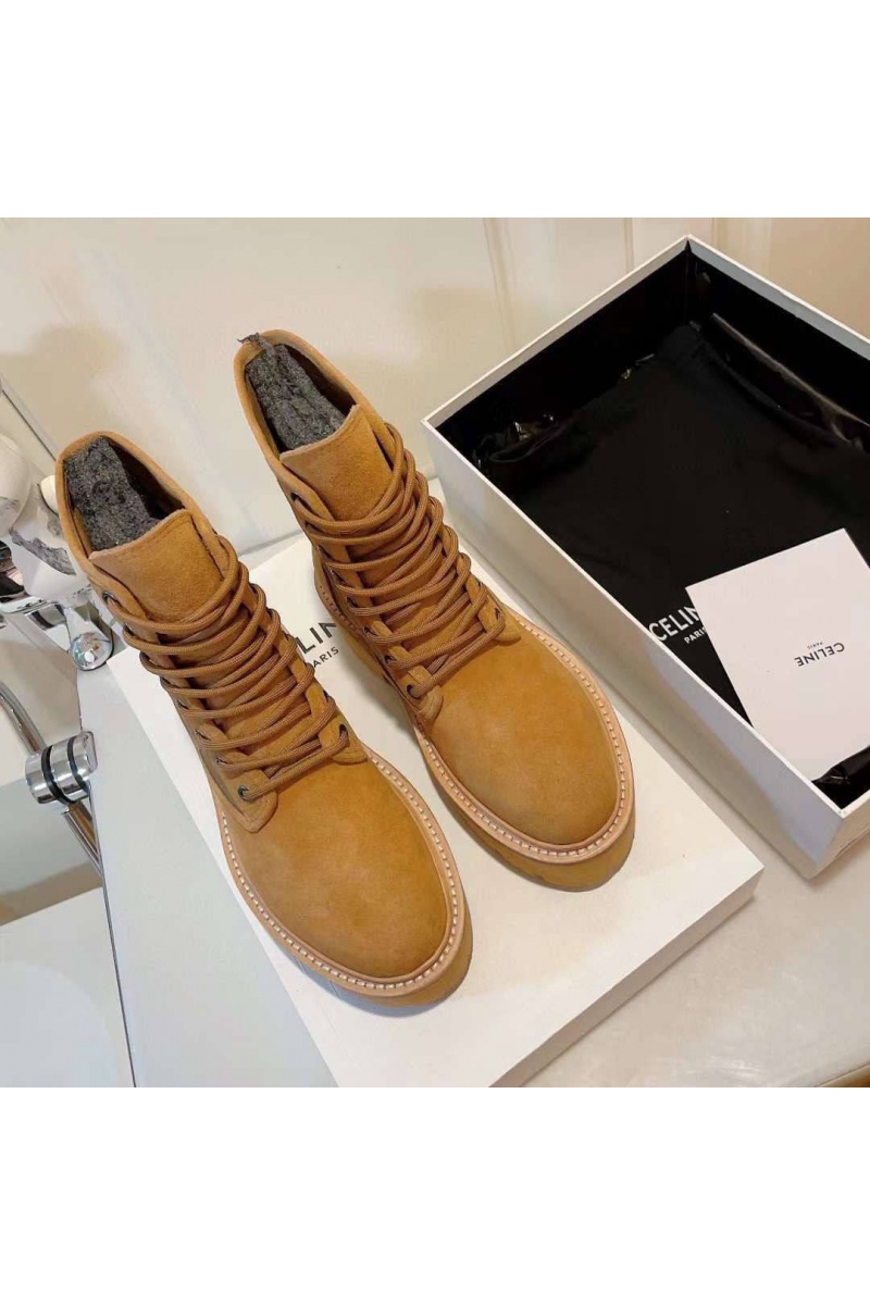 Celine Женские замшевые ботинки Celine premium - Checknut
