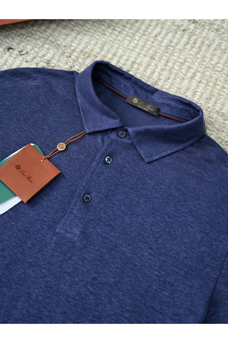 Loro Piana Мужское тёмно-синее поло premium