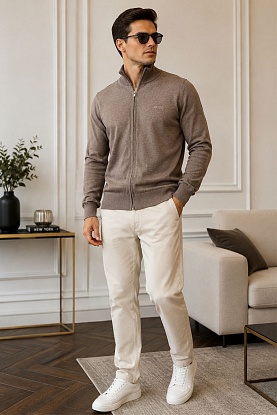 Мужская кофта zip-up - Brown