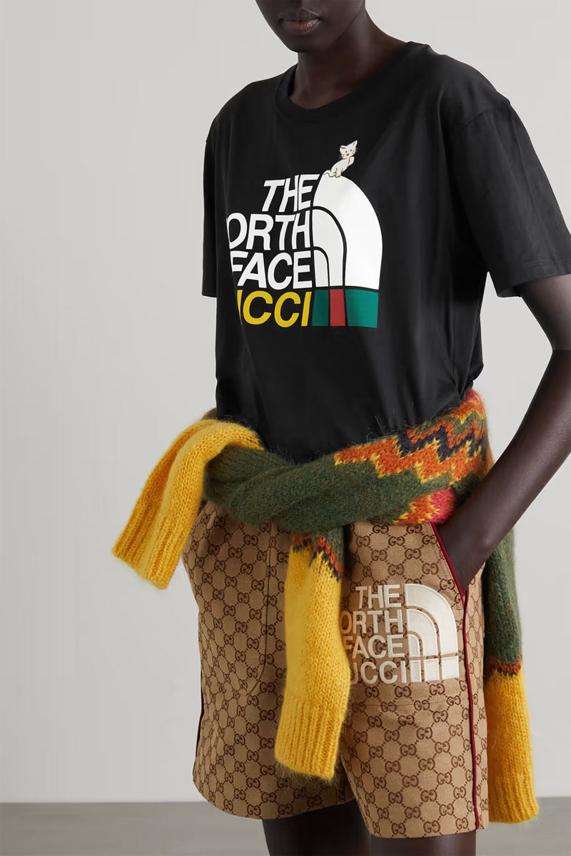 Gucci Чёрная оверсайз футболка TNF Collaboration
