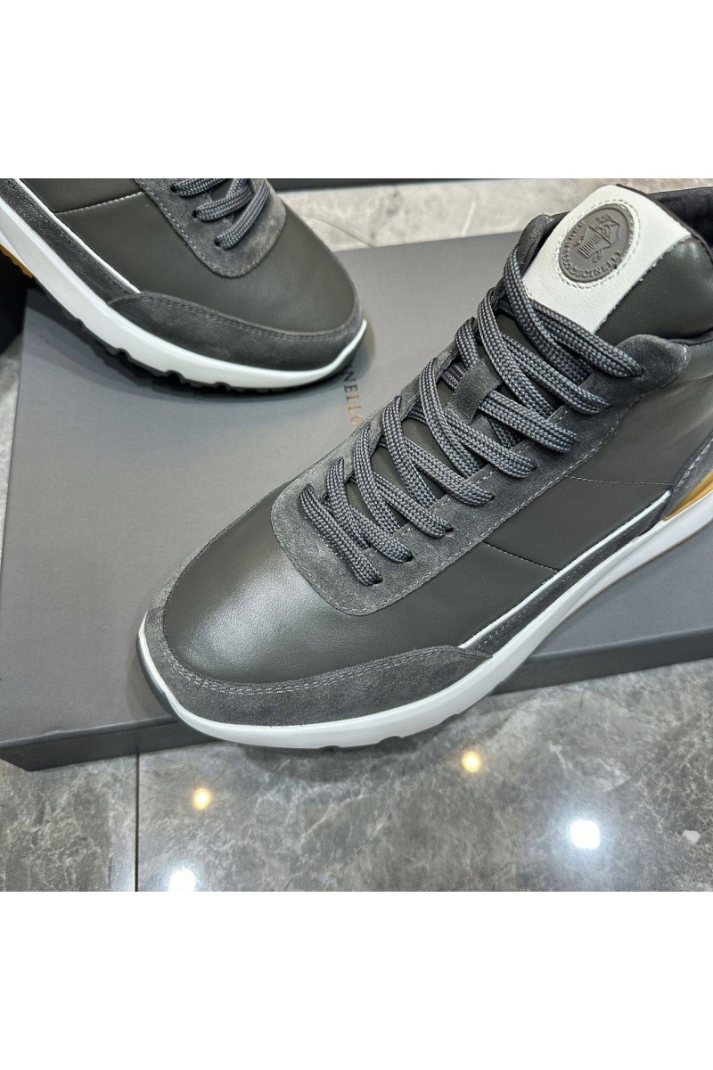 Brunеllо Сuсinеlli Кожаные кроссовки с мехом high-top - Grey
