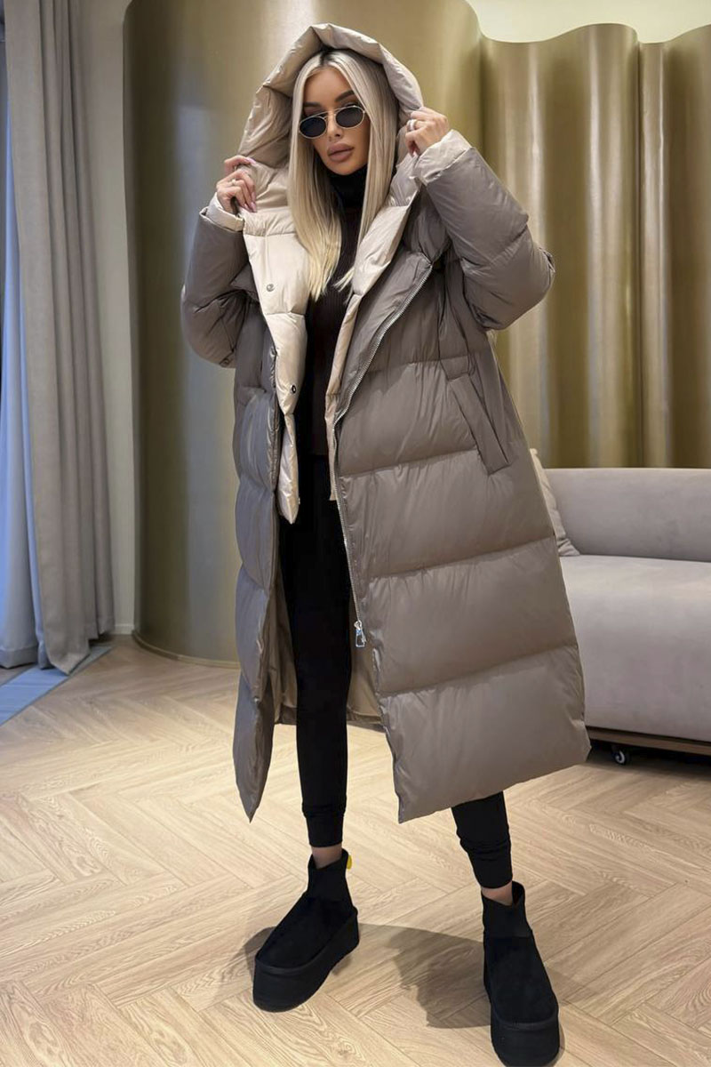 Max Mara Женский пуховик с капюшоном premium - Brown