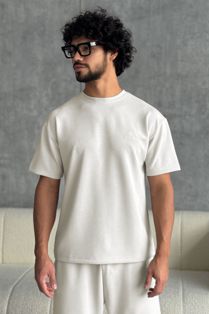Loro Piana Мужская бежевая футболка 