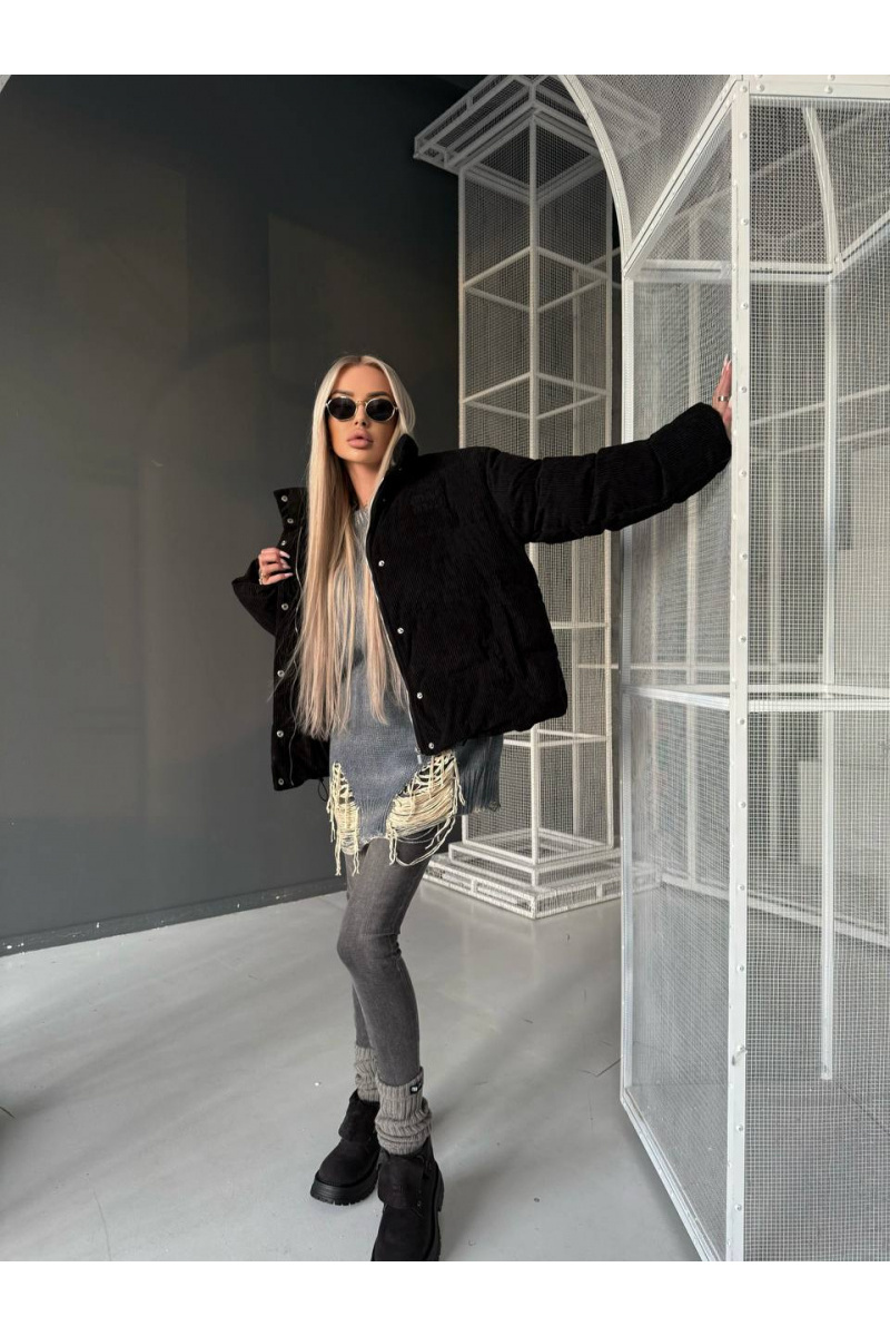 MIU MIU Женская чёрная вельветовая куртка