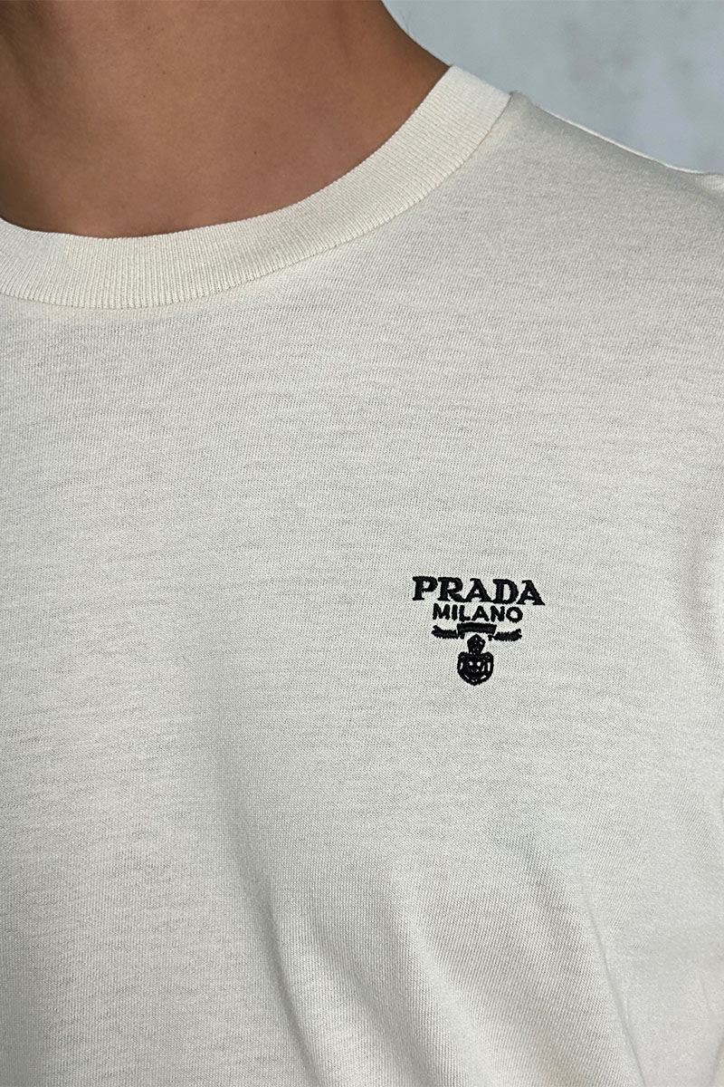 Prada Мужская бежевая футболка 
