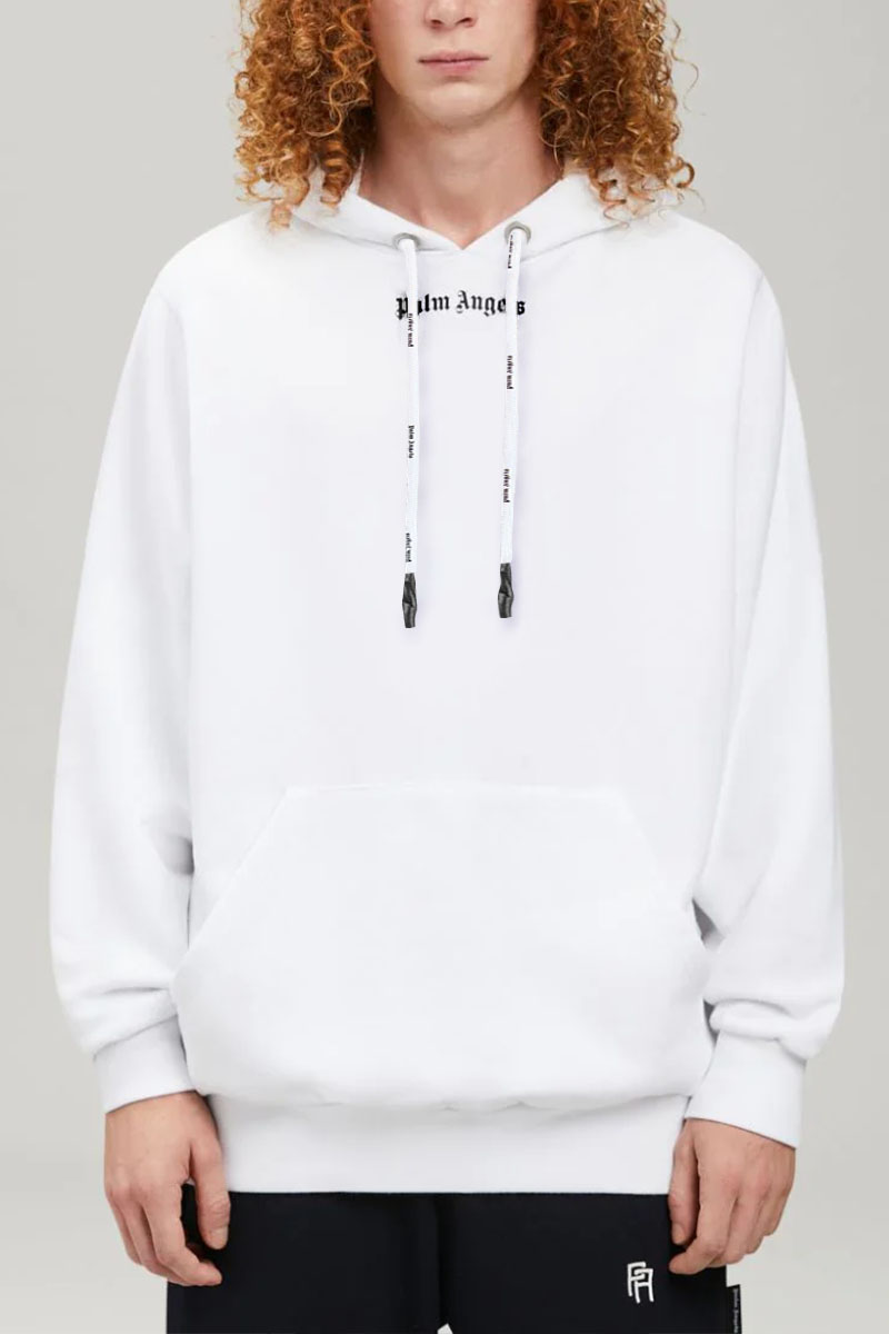 Palm Angels Мужское худи белого цвета logo-print