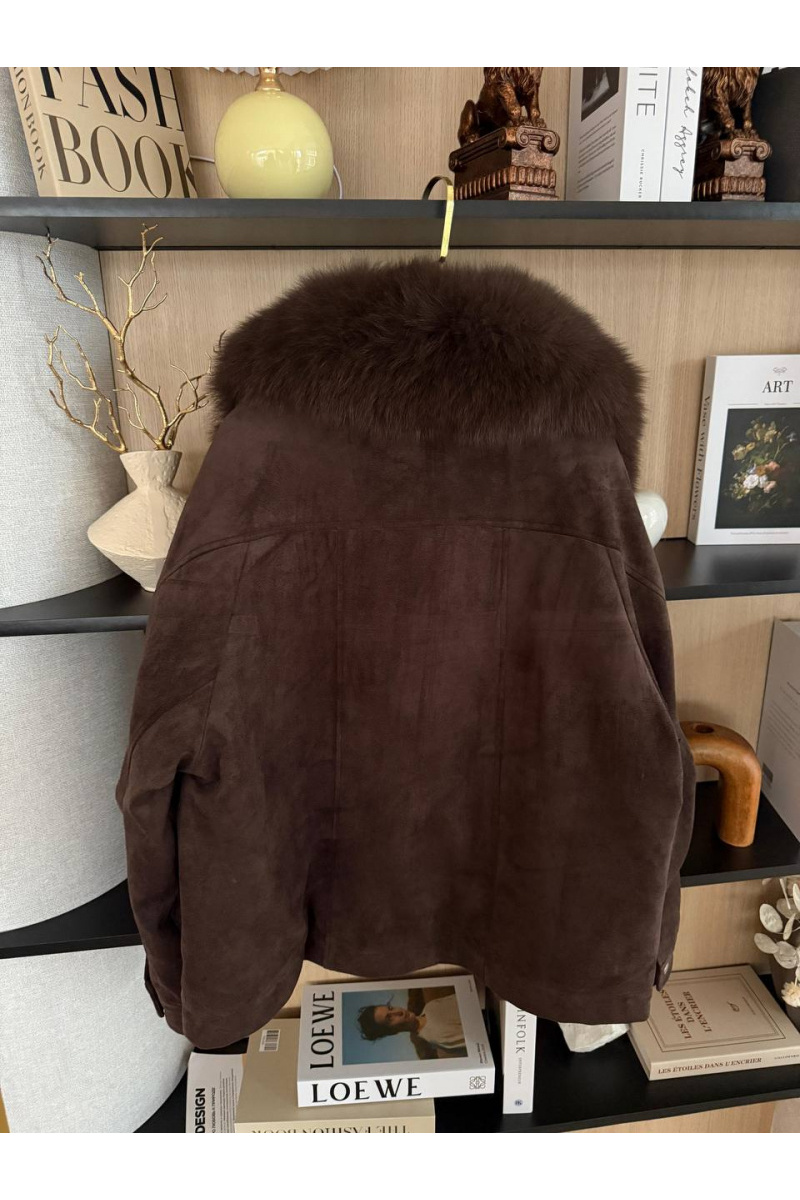 Max Mara Женская утеплённая дубленка с натуральным мехом