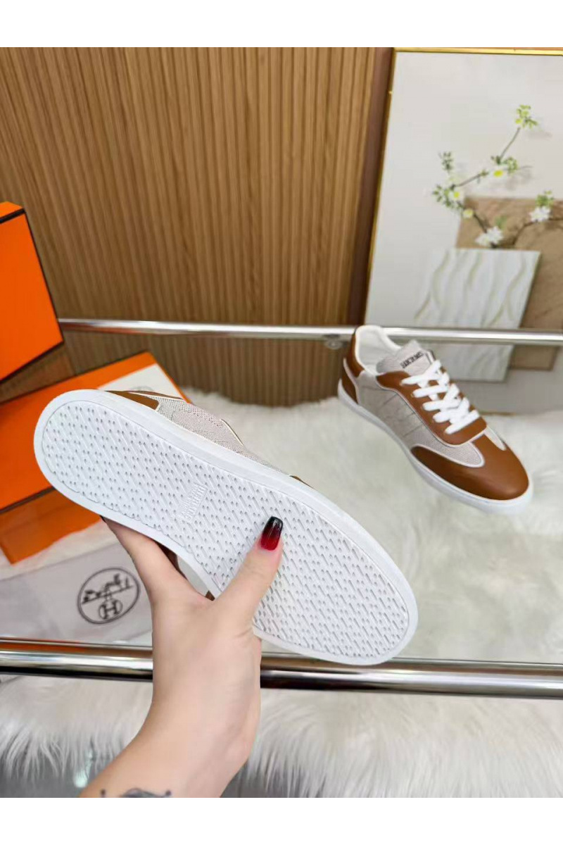Hermes Женские кожаные кроссовки Match