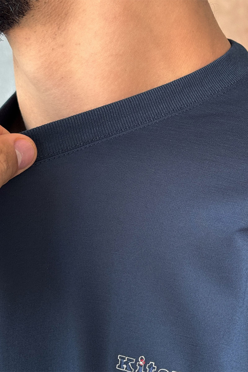 Kiton Мужская тёмно-синяя футболка 