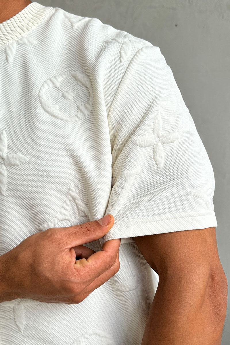 Lоuis Vuittоn Оверсайз футболка Embossed Monogram - White